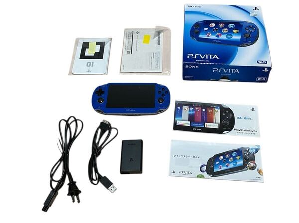 【動作品】 SONY ソニー PlayStation Vita本体 Wi-Fiモデル PCH-1000 サファイア・ブルー PS Vita