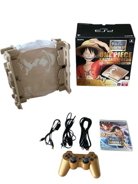 【動作確認済】 PlayStation3 PS3 ワンピース 海賊無双 ゴールドエディションモデル 本体 CECH-3000B