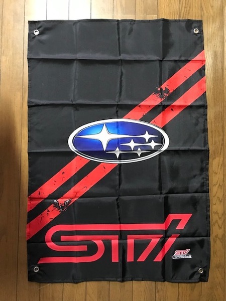 スバル SUBARU STIロゴ バナーフラッグ 旗 通常サイズ 送料無料!レガシィ レヴォーグ インプレッサ