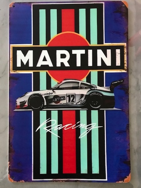 ちょっと凹みありでお安く!マルティニ ポルシェ MARTINIロゴ大盤金属アート看板 お部屋に・ガレージに! 送料サービス 911 997 GT3