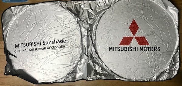 送料無料!車内の暑さ対策!目立つ!三菱ロゴ 大判サンシェード デリカ パジェロ ランエボ アウトランダー