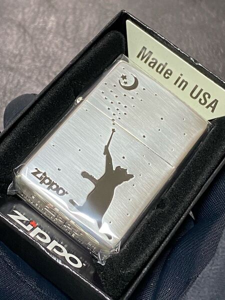 zippo 猫 星空 魔法使い シルバー 希少モデル 2024年製 ケース 保証書付き