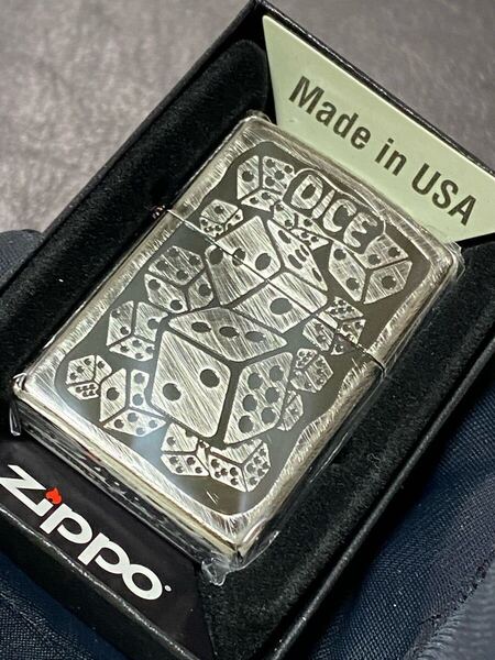 zippo ダイス サイコロ シルバー 特殊加工 希少モデル 2024年製 ケース 保証書付き