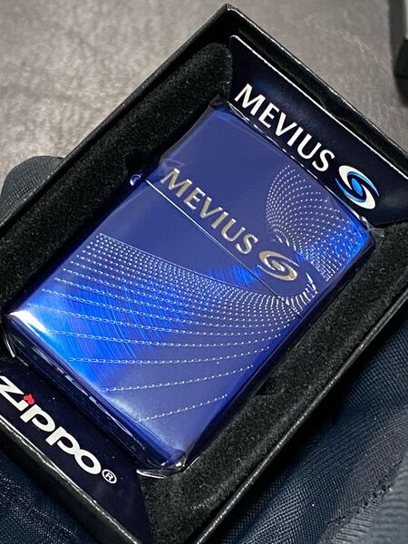 zippo メビウス スピンカット 限定品 ブルー 希少モデル 2020年製 ② MEVIUS シルバーインナー 2020年製 ケース 保証書付き