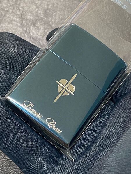 zippo ハート クロス ブルーチタン 前面刻印 希少モデル 2003年製 シルバーインナー 2003年製