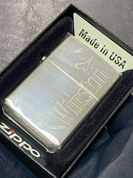 zippo ウィンストン 限定品シルバー 希少モデル 2014年製 Winston シルバーインナー 2014年製 ケース 保証書付き