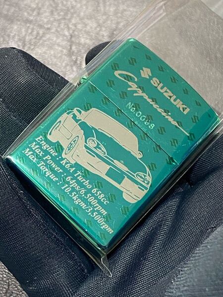 zippo SUZUKI Cappuccino 限定品 ヴィンテージ 2003年製 スズキ カプチーノ シリアルナンバー NO.0098 シルバーインナー 2003年製
