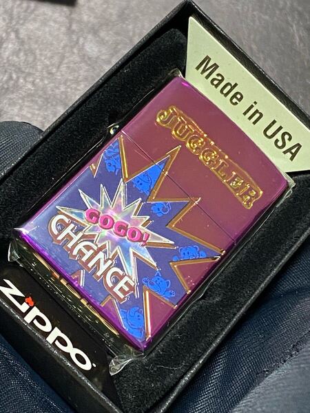 zippo ジャグラー シェル 2面刻印 レインボー 特殊加工 希少モデル 2022年製 GO GO CHANCE JUGGLER ケース 保証書付き