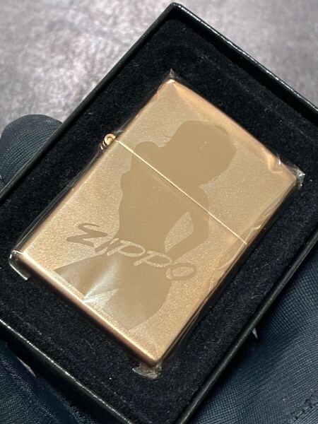 zippo セクシーガール ピンクゴールド 筆記体 希少モデル 2005年製 シルバーインナー 2005年製 ケース 保証書付き