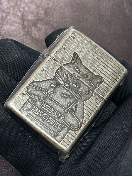 zippo 猫 犯罪者 シルバー 特殊加工 2024年製