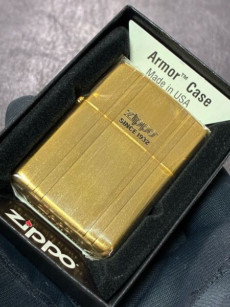 zippo ゴールド アーマー 限定品 GOLD 両面刻印 希少モデル 2019年製 Armor Case シリアルナンバー NO.023 ケース 保証書付き