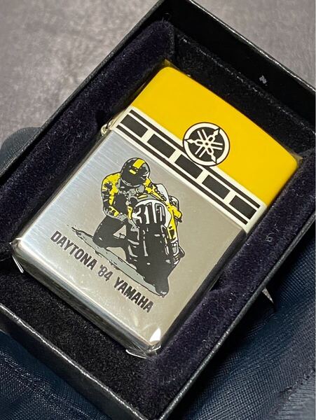 zippo YAMAHA DAYTONA '84 三角カン 希少モデル ヴィンテージ 1998年製 ヤマハ シルバーインナー 1999年製 ケース 保証書