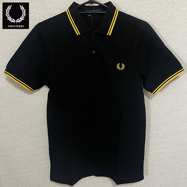 送料無料 新品 FRED PERRY フレッドペリー ポロシャツ 半袖 ブラック S スポーツ ゴルフ モード ブリティッシュ アイビー モッズ