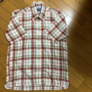 チャップス:メンズ 半袖 ボタンダウン シャツ Mサイズ チェック柄 麻 リネン