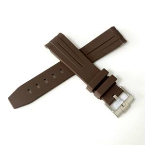 20mm 腕時計 社外品 ラバーベルト カーブエンド ブラウン 茶 【対応】ロレックス サブマリーナ/GMTマスター等 Rolex