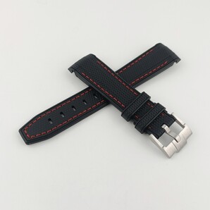 腕時計 社外品 シリコン ラバーベルト 20mm カーブエンド ブラック×レッド 【対応】ロレックス サブマリーナ GMTマスター デイトナ Rolex