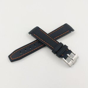 腕時計 社外 シリコン ラバーベルト 20mm カーブエンド ブラック×オレンジ 【対応】ロレックス サブマリーナ GMTマスター デイトナ Rolex
