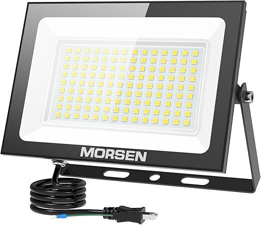 MORSEN 投光器 100W 1セット led 15000LM 6500K 極薄型 100v 灯光器 作業灯 外灯 工事用ライト 屋外用 野外 防水 看板灯 集魚灯 駐車場用