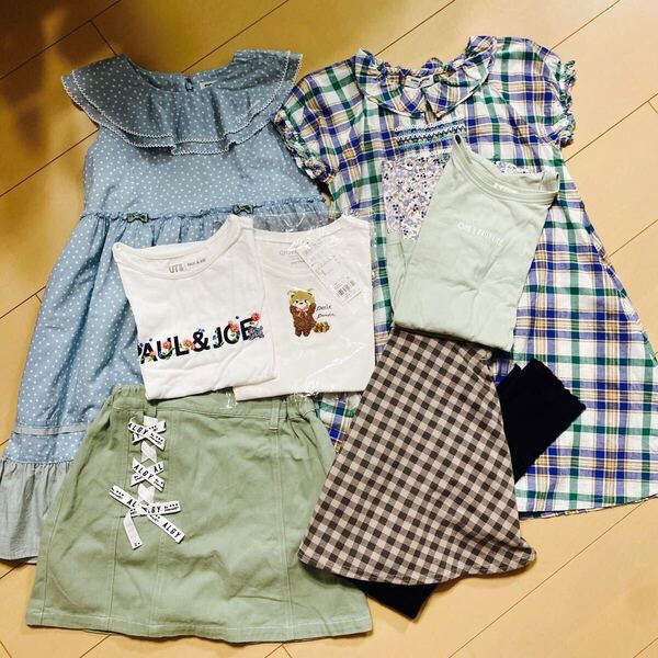 新品 美品あり 女の子おまとめセット 130程 ポンポネット エニィファム ポール&ジョー アルジー ワンピ 半袖Tシャツ スカッツ