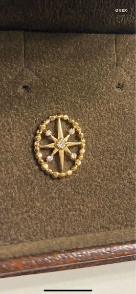 美品 k10 0.02ct スタージュエリー ダイヤ ネックレス ペンダントトップ イエローゴールド 星 サークル