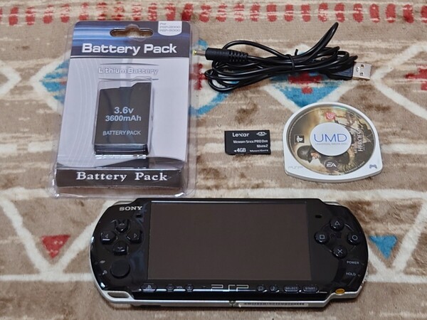 PSP 3000 本体 バッテリー USB充電器 メモリースティック メダルオブオナー
