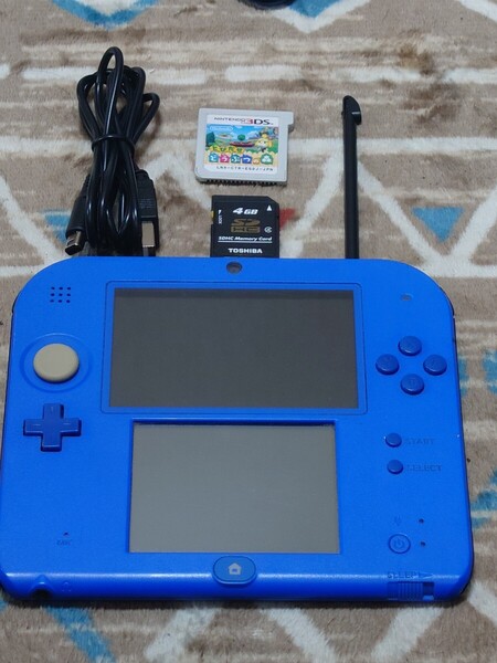 2DS 本体 USB充電器 タッチペン SDカード とびだせどうぶつの森