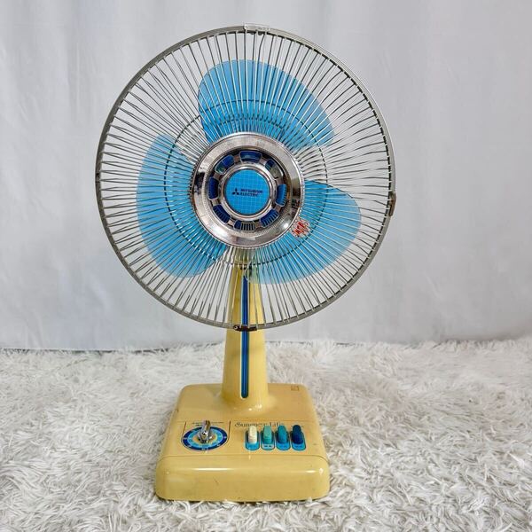 レトロ扇風機 MITSUBISHI ELECTRIC 三菱電機 D30-JV 昭和レトロ アンティーク 夏家電 卓上扇風機 タイマー付き 動作品