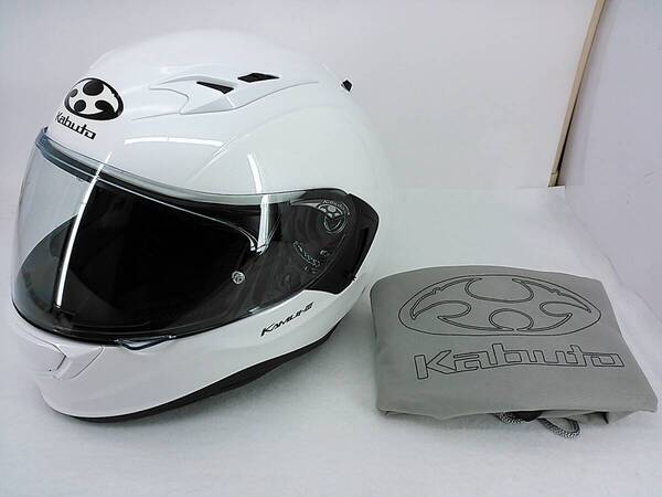 【送料無料】使用極わずか 美品 OGK KABUTO カブト KAMUI3 カムイ3 パールホワイト XSサイズ インナーサンシェード ヘルメット