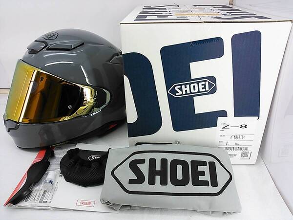【送料無料】良品 2022年製 SHOEI ショウエイ Z-8 バサルトグレー Lサイズ ミラーシールド&元箱付き フルフェイスヘルメット