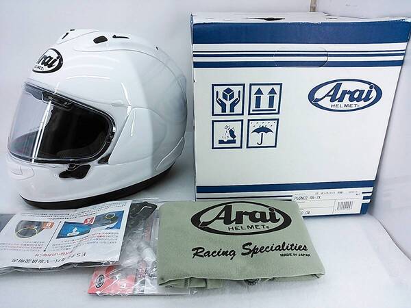 【送料無料】程度上 2023年製 Arai アライ RX-7X ホワイト Lサイズ 元箱付き フルフェイスヘルメット