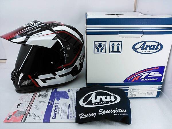 【送料無料】程度上 Arai アライ TOUR CROSS 3 ツアークロス3 DETOUR デツアー Lサイズ スモークシールド&元箱付き ヘルメット