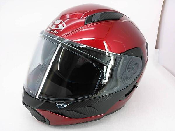 【送料無料】良品 OGK KABUTO カブト RYUKI リュウキ シャイニーレッド Mサイズ インナーサンシェード システムヘルメット
