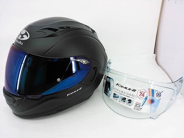 【送料無料】OGK KABUTO カブト KAMUI-Ⅲ KAMUI3 カムイ3 フラットブラック Mサイズ ミラーシールド付き インナーサンシェード ヘルメット
