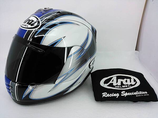 【送料無料】外装程度上 Arai アライ RAPIDE-SR ラパイドSR SPIRAL スパイラル Lサイズ スモークシールド付き フルフェイスヘルメット