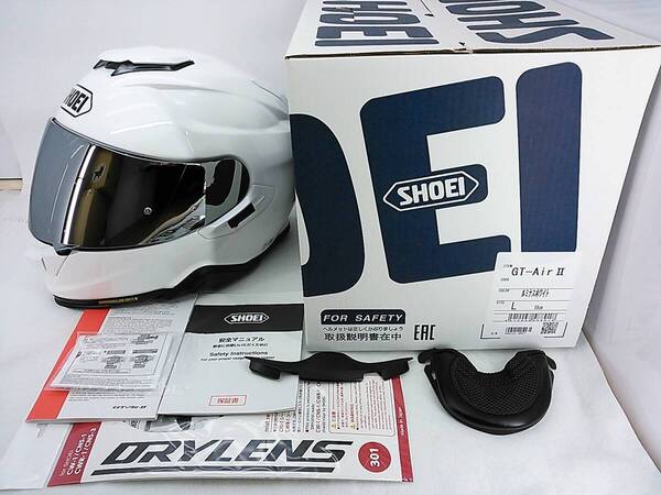 【送料無料】使用極わずか 美品 2023年製 SHOEI ショウエイ GT-AirII GT-Air2 ルミナスホワイト Lサイズ ミラーシールド&元箱 ヘルメット