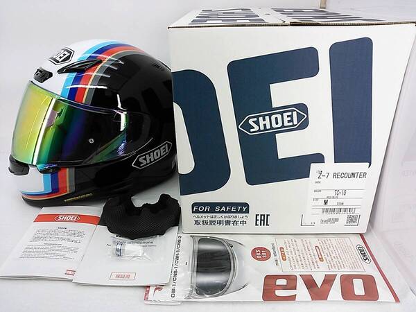 【送料無料】使用極わずか 美品 SHOEI ショウエイ Z-7 RECOUNTER リカウンター Mサイズ ミラーシールド&元箱付き フルフェイスヘルメット