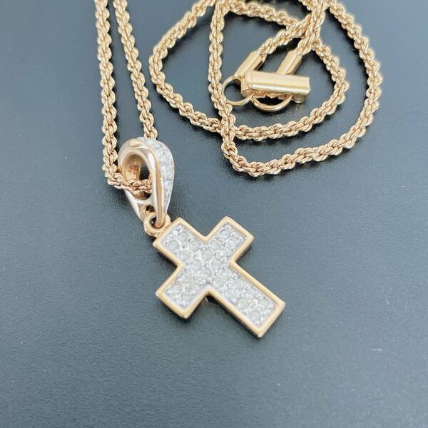 SWAROVSKI スワロフスキー 美品 正規品 アクセサリー ジュエリー ゴールド クロス ネックレス 十字架