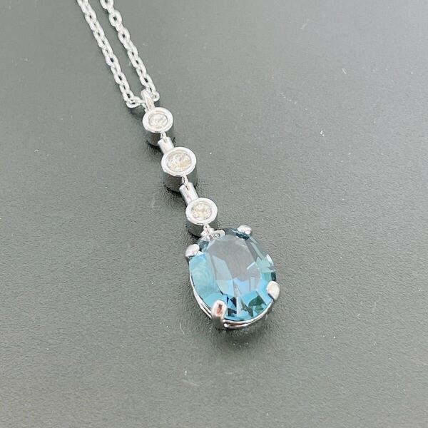 SWAROVSKI スワロフスキー アクセサリー 美品 正規品 ジュエリー ネックレス シルバー シンプル ブルーストーン