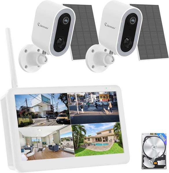 【GWセール】JENNOV ソーラー 防犯カメラ 超高画素 120°超広角 電源不要 工事不要 IP66防水 双方向通話 ワイヤレス 遠隔 Eseecloud対応