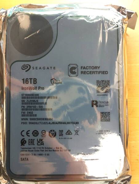 【RMA交換品・未使用】Seagate ST16000NE000 HDD 16TB Ironwolf Pro
