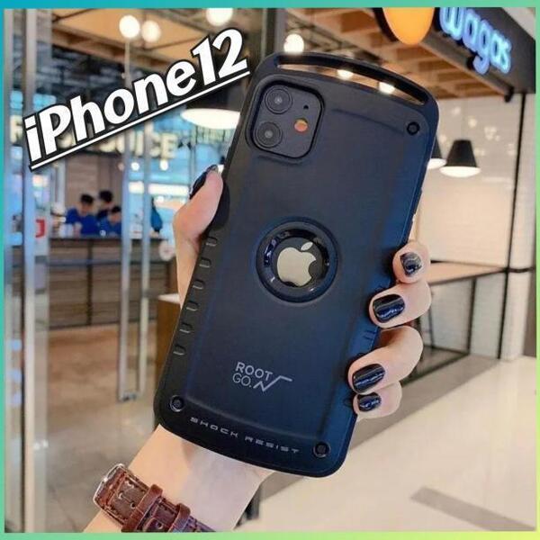 新品未使用 iPhoneケース iPhone12対応 耐衝撃カバー ブラック