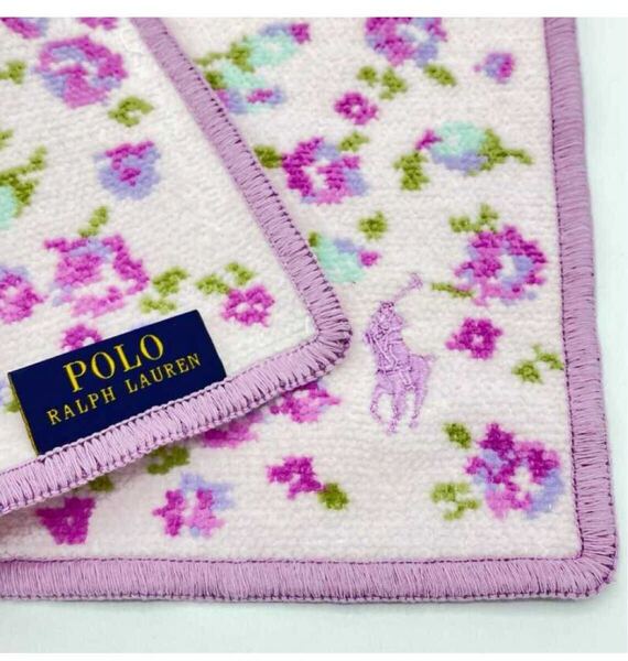 ポロ ラルフ ローレン POLO RALPH LAUREN シェニール織 ハンカチ ポロポニー 小花柄 タオルハンカチ ラルフ ハンカチ