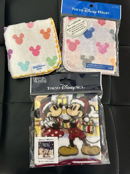 新品 東京ディズニーリゾート タオルハンカチ3枚セット ミニー TDR お土産 ディズニー タオル ディズニーシーお土産 クリスマス限定