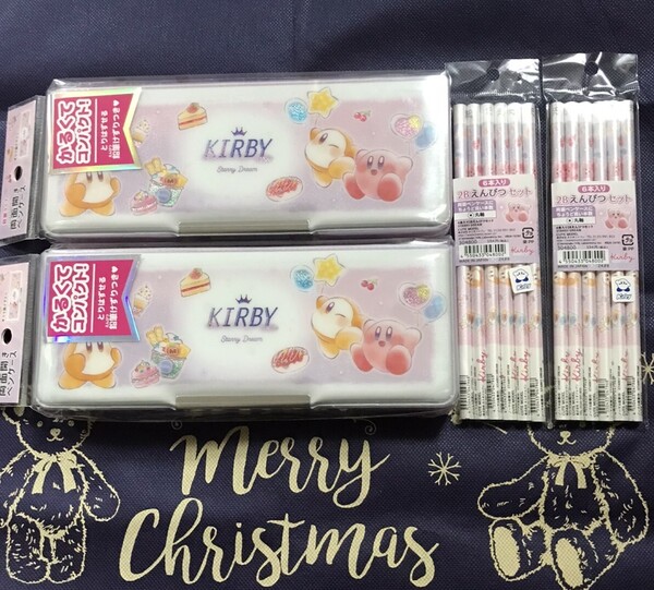 新品 星のカービィ 両面開きペンケース 鉛筆セット 筆箱2つ 2Bえんぴつ 12本 ケーキ お菓子 筆箱 両面開き