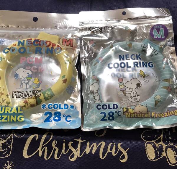 新品 ネッククールリング ピーナッツ スヌーピー チャーリーブラウン 2点セット 黄色 水色 熱中症対策