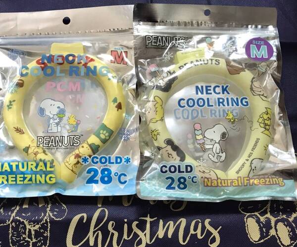 新品 ネッククールリング ピーナッツ スヌーピー チャーリーブラウン 2点セット 黄色 熱中症対策