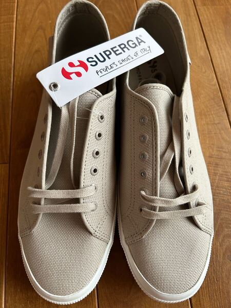 ★定価11,000円 未使用★【TOMORROWLAND別注】SUPERGA 2750 キャンバススニーカー ライトグレー 44(28.5〜29.0)サイズ