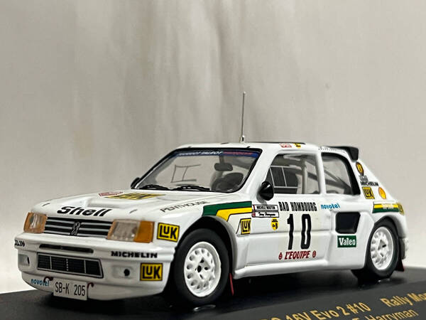Ixo 1/43 プジョー 205 T16 Evo 2 1986 ラリー・モンテカルロ #10 ミシェル・ムートン