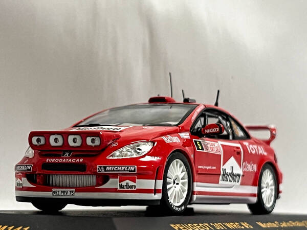 Ixo 1/43 プジョー 307 WRC ラリー・モンテカルロ 2004 #5 マーカス・グロンホルム マールボロ タバコロゴ 仕様