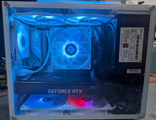 【自作PC】超小型MicroATXケース Ryzen7 5700X・RTX2080Super・メモリ16GB・M.2 SSD 500GB・電源750W